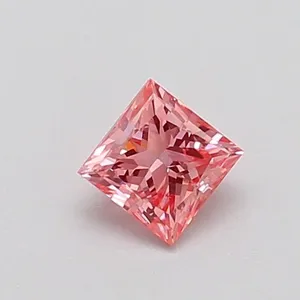 0.36ct PRINCESS Fancy Vivid Pink VS2 Coloured Lab diamond