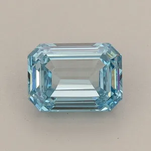 0.77ct EMERALD Fancy Vivid Blue VS1 Coloured Lab diamond