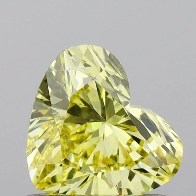 0.68ct HEART Fancy Vivid Yellow VS1 Coloured Lab diamond