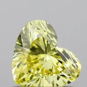 0.68ct HEART Fancy Vivid Yellow VS1 Coloured Lab diamond