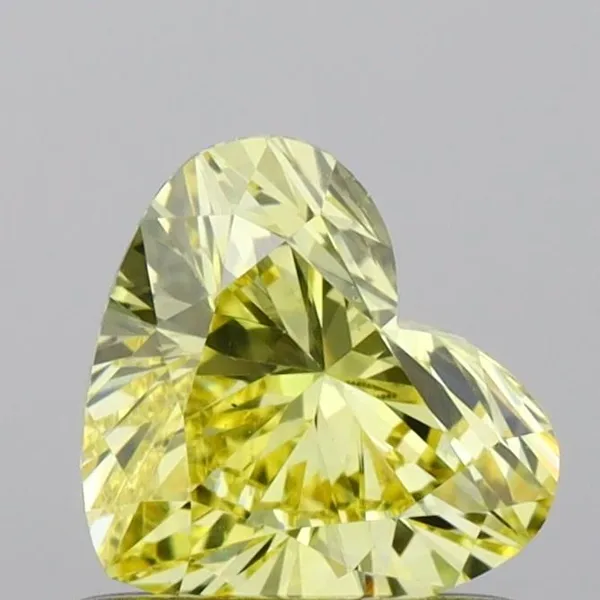 0.68ct HEART Fancy Vivid Yellow VS1 Coloured Lab diamond