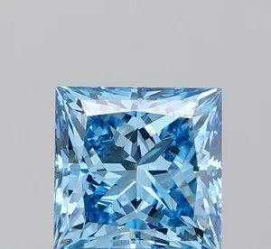 1.68ct PRINCESS Fancy Vivid Blue VS1 Coloured Lab diamond