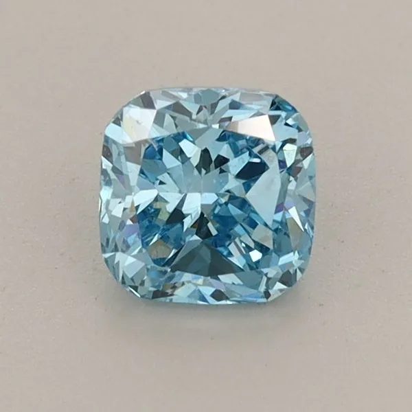 0.72ct CUSHION Fancy Vivid Blue VS1 Coloured Lab diamond