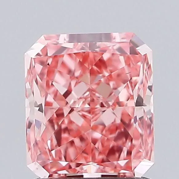 1.01ct RADIANT Fancy Vivid Pink VS2 Coloured Lab diamond
