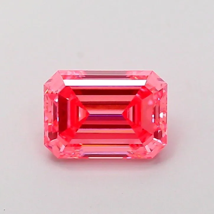 1.26ct EMERALD Fancy Vivid Pink VVS2 Coloured Lab diamond