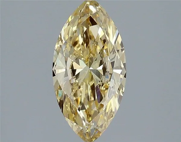 1.35ct MARQUISE Fancy Intense Yellow VVS2 Coloured Lab diamond