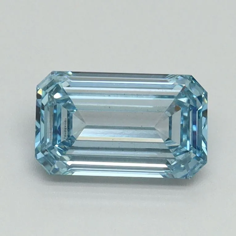1.01ct EMERALD Fancy Intense Blue VS2 Coloured Lab diamond