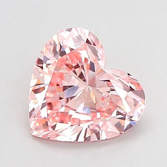 0.89ct HEART Fancy Intense Pink VVS1 Coloured Lab diamond