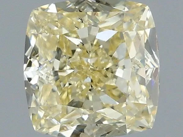 1.05ct CUSHION Fancy Light Yellow VS2 Coloured Lab diamond