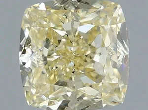 1.05ct CUSHION Fancy Light Yellow VS2 Coloured Lab diamond