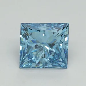 1.6ct PRINCESS Fancy Vivid Blue VVS2 Coloured Lab diamond