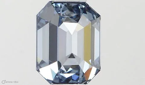 0.54ct EMERALD Fancy Vivid Blue VS1 Coloured Lab diamond
