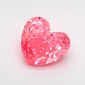 0.64ct HEART Fancy Vivid Pink VS1 Coloured Lab diamond