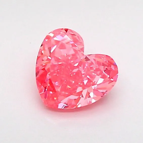 0.64ct HEART Fancy Vivid Pink VS1 Coloured Lab diamond