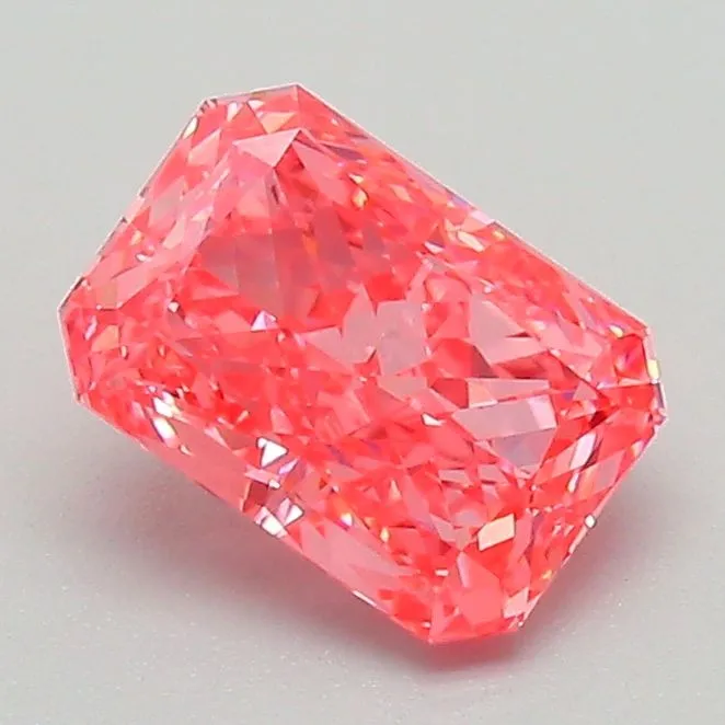 1.19ct RADIANT Fancy Vivid Pink VS1 Coloured Lab diamond