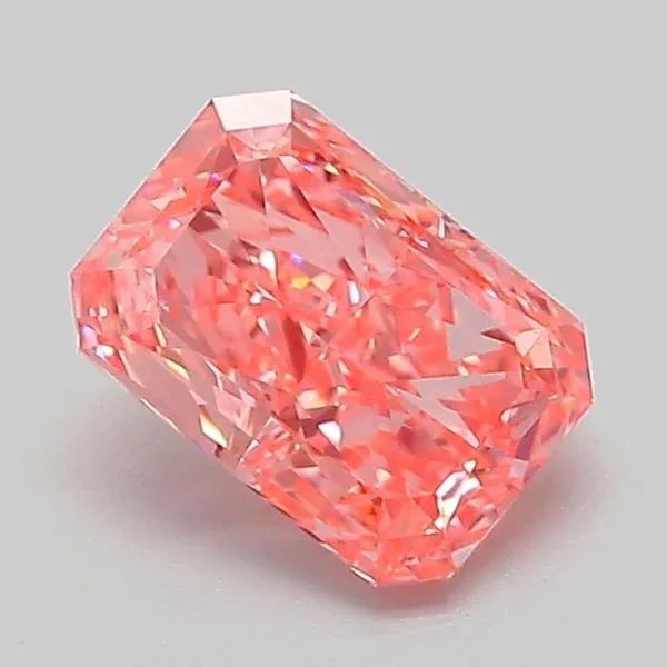 1.1ct RADIANT Fancy Vivid Pink VVS2 Coloured Lab diamond