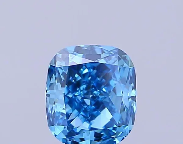 0.57ct CUSHION Fancy Vivid Blue VVS2 Coloured Lab diamond