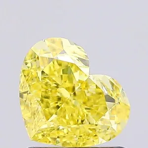 1.13ct HEART Fancy Vivid Yellow VVS2 Coloured Lab diamond