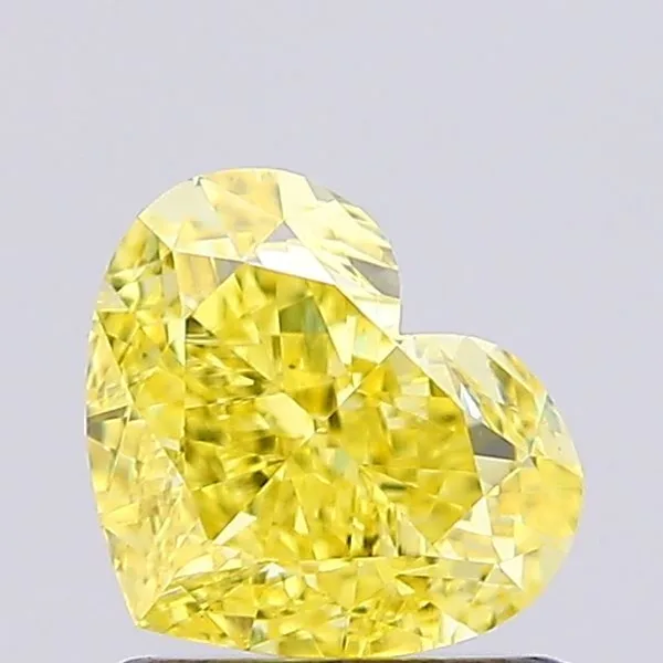1.13ct HEART Fancy Vivid Yellow VVS2 Coloured Lab diamond
