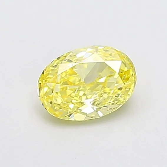 0.91ct OVAL Fancy Intense Yellow VVS2 Coloured Lab diamond
