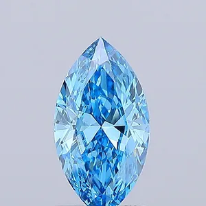 0.98ct MARQUISE Fancy Vivid Blue VS2 Coloured Lab diamond