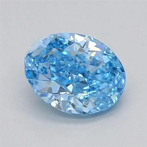 0.5ct OVAL Fancy Vivid Blue VVS2 Coloured Lab diamond
