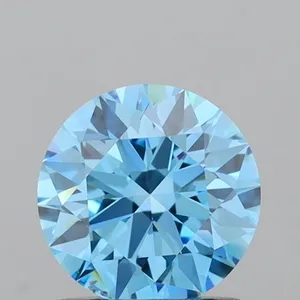 1ct ROUND Fancy Vivid Blue VS1 Coloured Lab diamond