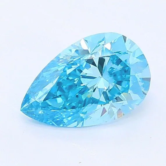 0.77ct PEAR Fancy Vivid Blue VS1 Coloured Lab diamond
