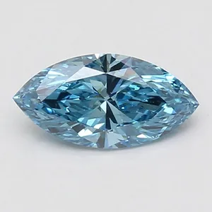 1ct MARQUISE Fancy Vivid Blue VS2 Coloured Lab diamond