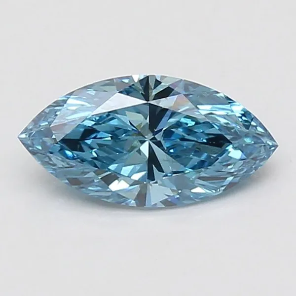 1ct MARQUISE Fancy Vivid Blue VS2 Coloured Lab diamond