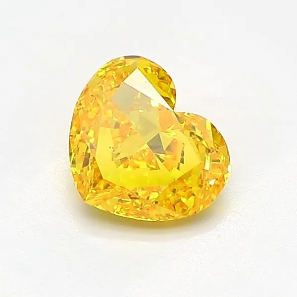 1.01ct HEART Fancy Vivid Yellow VS1 Coloured Lab diamond