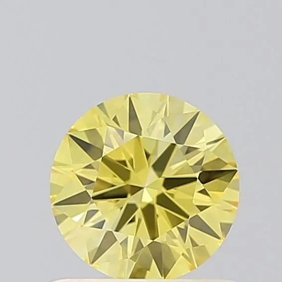 0.60ct ROUND Fancy Intense Yellow VVS2 Coloured Lab diamond