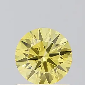 0.6ct ROUND Fancy Intense Yellow VVS2 Coloured Lab diamond
