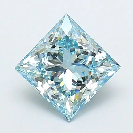 1.27ct PRINCESS Fancy Intense Blue VVS2 Coloured Lab diamond