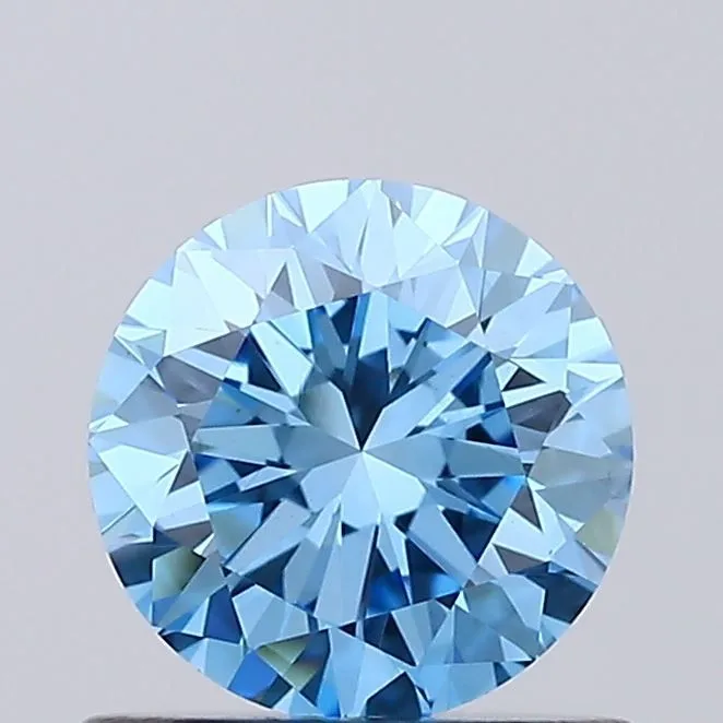 0.79ct ROUND Fancy Vivid Blue VS1 Coloured Lab diamond
