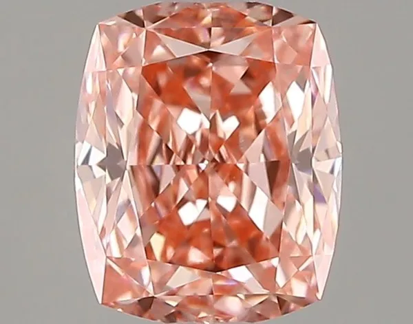 1.17ct CUSHION Fancy Vivid Pink VVS2 Coloured Lab diamond