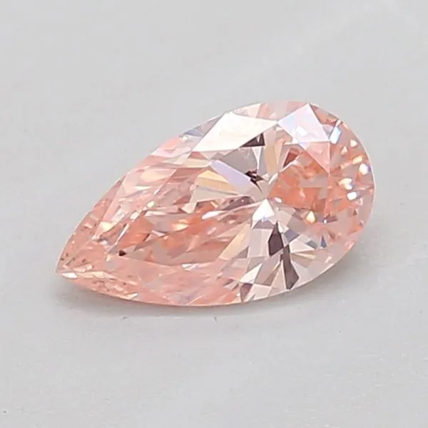 0.51ct PEAR Fancy Intense Pink VVS2 Coloured Lab diamond