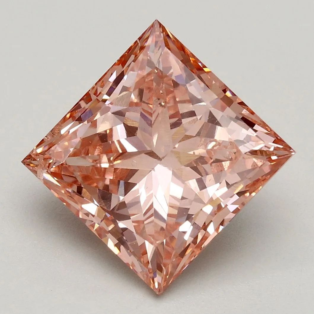 3.02ct PRINCESS Fancy Intense Pink SI1 Coloured Lab diamond