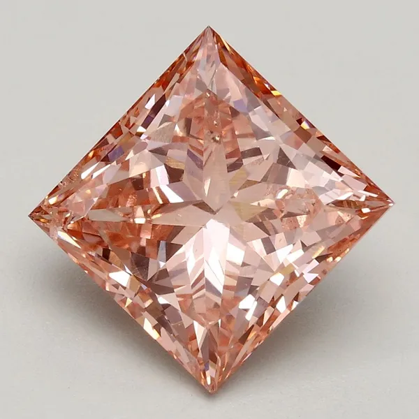 3.02ct PRINCESS Fancy Intense Pink SI1 Coloured Lab diamond