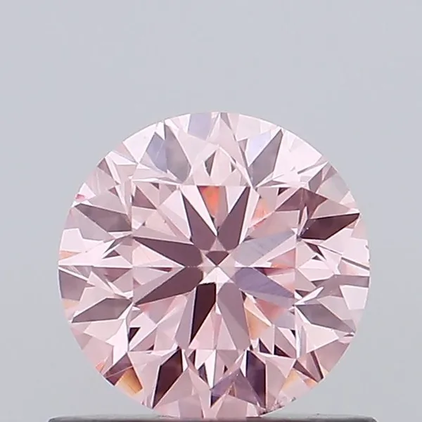 0.7ct ROUND Fancy Vivid Pink VS1 Coloured Lab diamond