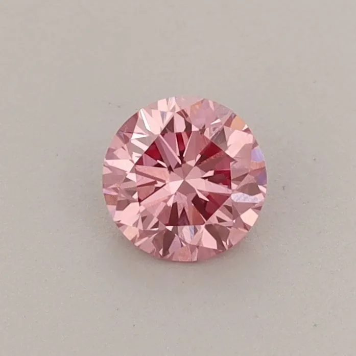 0.36ct ROUND Fancy Vivid Pink VVS1 Coloured Lab diamond