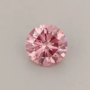 0.36ct ROUND Fancy Vivid Pink VVS1 Coloured Lab diamond