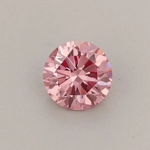 0.36ct ROUND Fancy Vivid Pink VVS1 Coloured Lab diamond