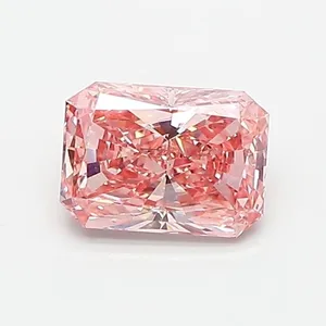 0.92ct RADIANT Fancy Vivid Pink VS1 Coloured Lab diamond