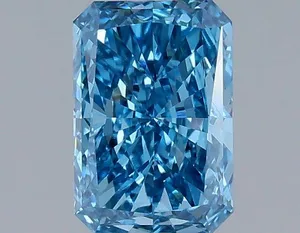 1.1ct RADIANT Fancy Vivid Blue VVS2 Coloured Lab diamond