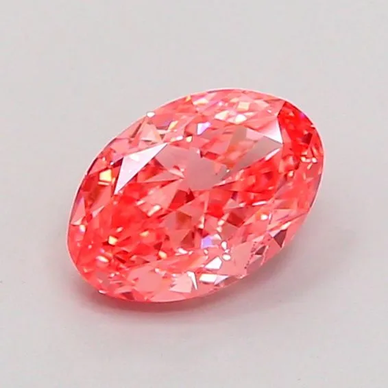 1.02ct OVAL Fancy Vivid Pink VVS2 Coloured Lab diamond