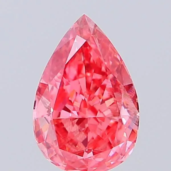0.71ct PEAR Fancy Vivid Pink VS2 Coloured Lab diamond
