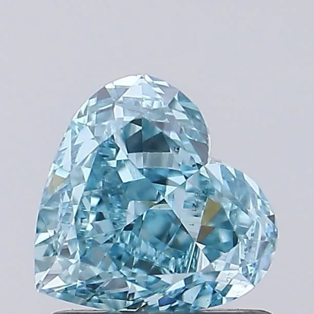 1.10ct HEART Fancy Intense Greenish Blue VS1 Coloured Lab diamond