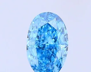 0.61ct OVAL Fancy Vivid Blue VS1 Coloured Lab diamond