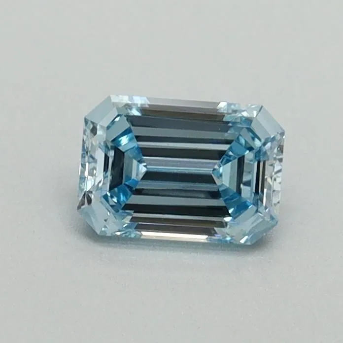 0.45ct EMERALD Fancy Intense Blue VVS2 Coloured Lab diamond